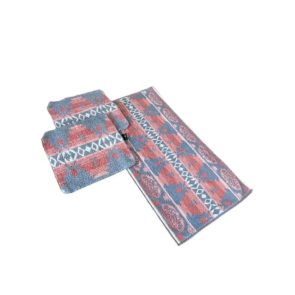 Ralph Lauren Vintage Set Bathroom Towels Blue Red Southwestern Raren Wash Cloths